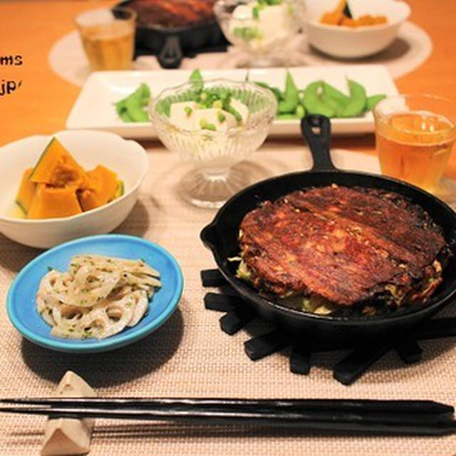 ニトスキで『お好み焼き』の献立。