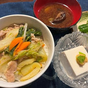真夜中の救急搬送＆白菜と豚肉のどんぶり