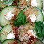 Cucumber and Cream Cheese Salad with Plum Dressingきゅうりとクリームチーズのサラダ、梅ドレッシングがけ