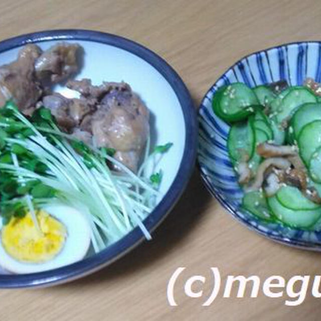 ミツカン味ぽんで鶏のさっぱり煮＆きゅうりと穴子の酢の物