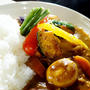 「ＴＨＥ．朝ご飯」夏野菜のカレー／生野菜／自家製　赤紫蘇ドリンクツイスパソーダ割り他