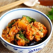 ポン酢で簡単♪　蒸し茄子の韓国風ナムル