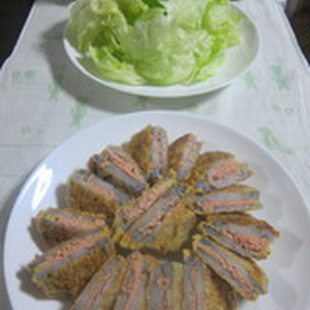 「蓮根のたらこサンド焼き」