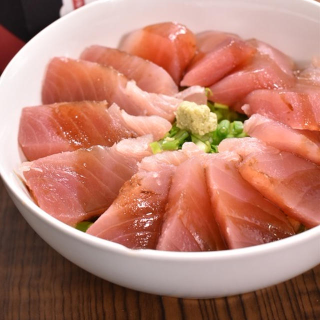 火を使わずに！ビンチョウマグロのねぎたっぷり丼