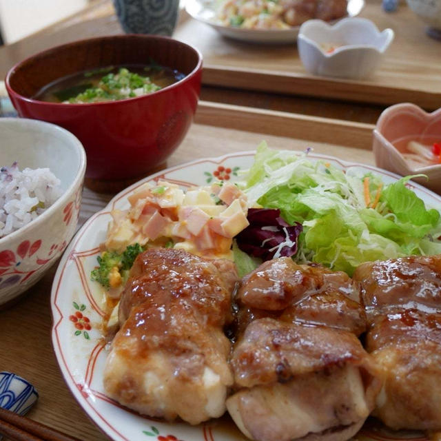 ストック豆腐で肉巻き豆腐ステーキ、昼ごはん#本日のおうちごはん