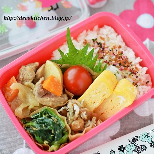 「味噌バター鶏じゃが弁当」（ほぼほぼ作り置きを詰めただけ弁当）