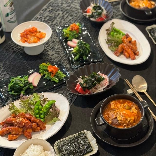 ヤンニョム豚と、スンドゥブとかの夜ごはん&食卓魔神と甘え魔神