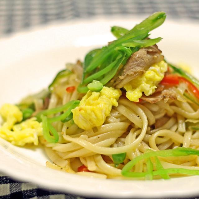 野菜たっぷり！さっぱり塩だれ焼きうどん！