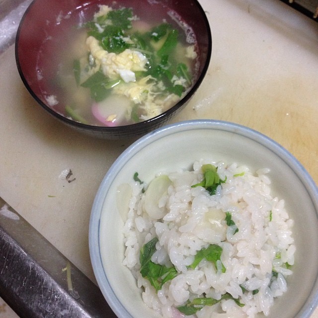 オヤヂ七草粥と七草の吸い物（疲れた胃腸を整えよう）