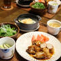 きのこの豚肉巻き と ポテトとツナのクリームグラタン。