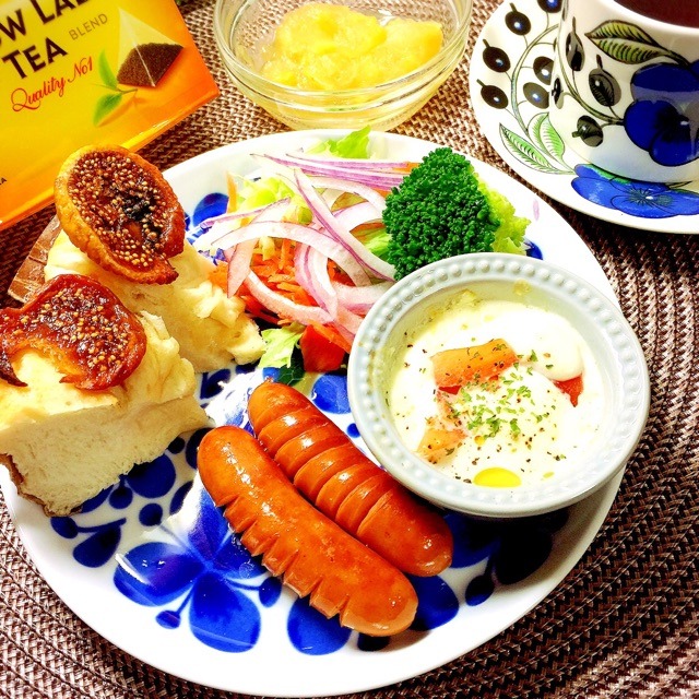 リプトンの朝食♪　トマト&モッツァレラチーズ焼き