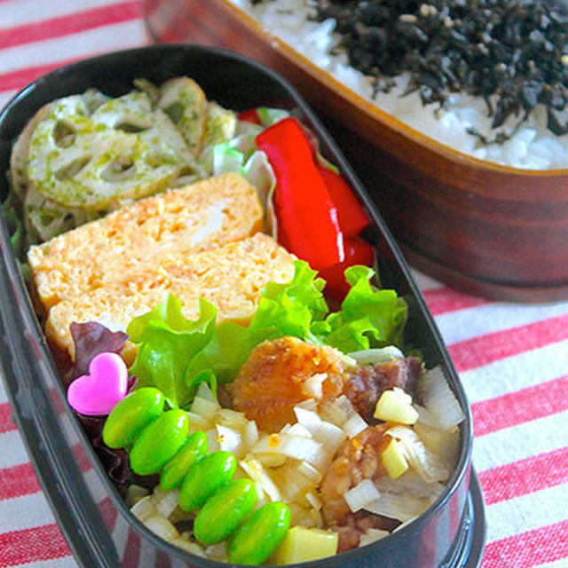 脱マンネリ弁当！作り置きの唐揚げをリメイク♪『ネギ塩唐揚げ弁当』《簡単*節約》
