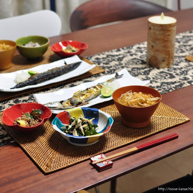 今年は秋刀魚が豊漁！秋刀魚の塩焼きの献立