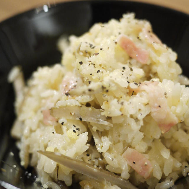 （１０４）牛蒡とベーコンのミルク炊き込みご飯　と　クリスマス講習の追加募集です