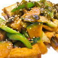 厚揚げとセロリの焼肉のタレ炒め
