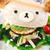 全粒粉塩パンで クマのスパイスハンバーガー【キャラフード】