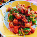 ピーマン入りカリーヴルスト(動画レシピ)/Currywurst with green bell peppers.