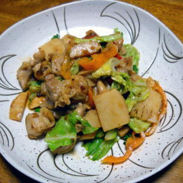 鶏肉と春野菜の味噌炒め