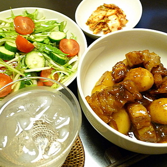 豚バラ肉とジャガイモのカレー煮込み