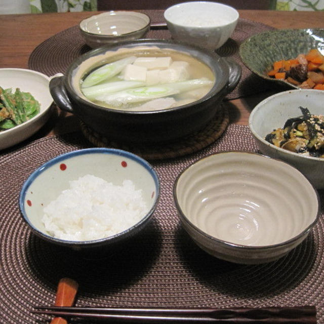 たらちりと野菜たっぷりの夕食