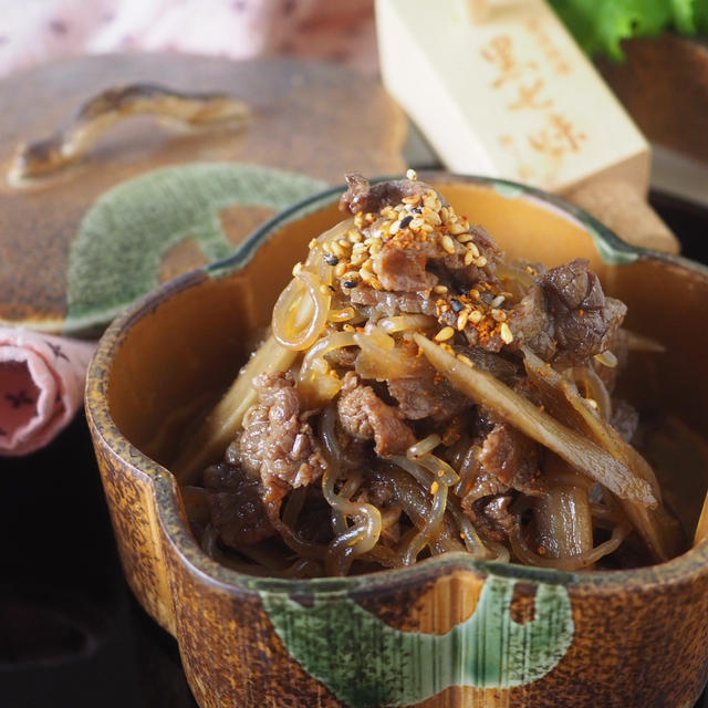 【ご飯が進み過ぎて困ります】しっとりやわらか牛肉とごぼうのピリ辛韓国風