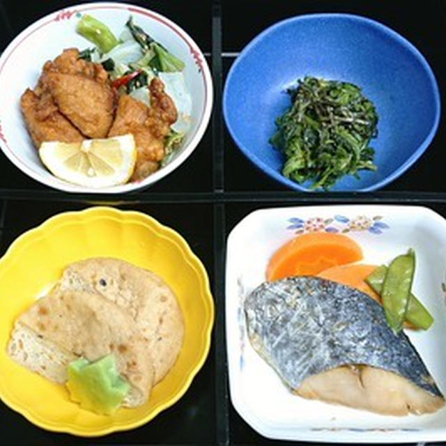 鰆のつけ焼き、がんもどきの煮物他の弁当