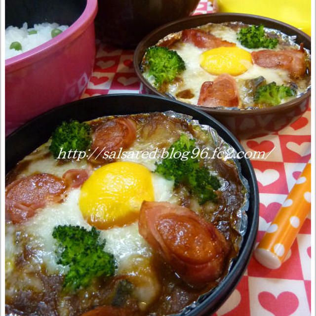 チョリソーベーコンの焼きチーズカレー　