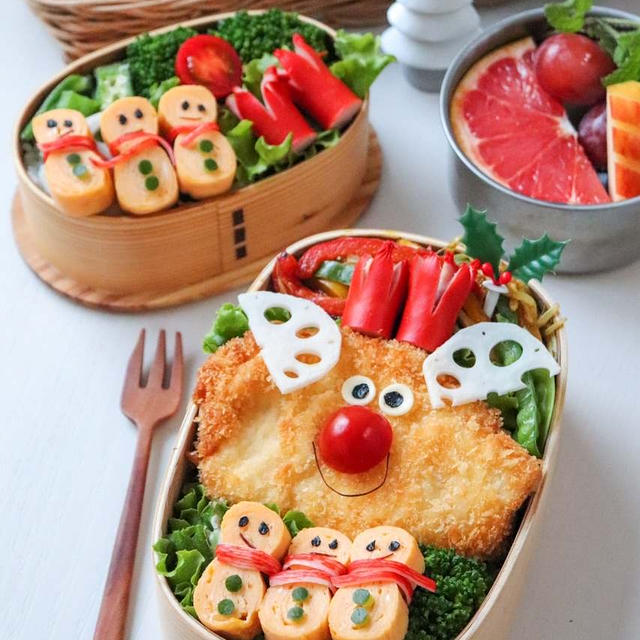 可愛いお弁当を旦那に持たせる嫌がらせ弁当「デッカいトナカイチキンカツ編」