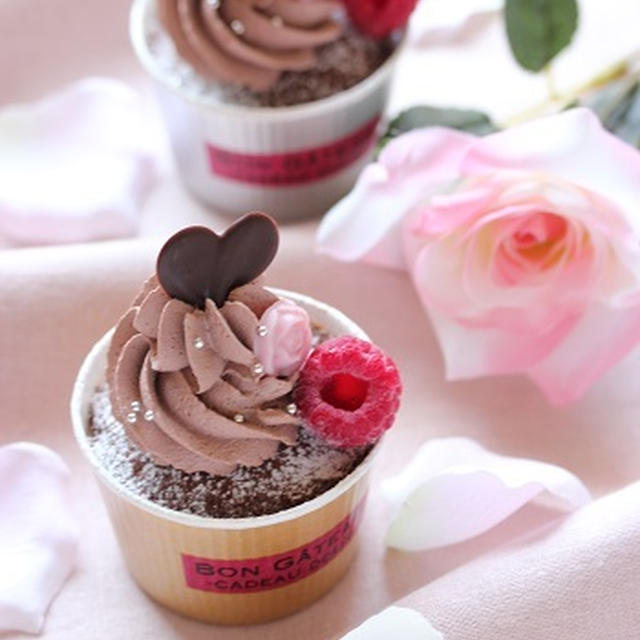 チョコのプティカップケーキ　～バレンタインレシピ♪