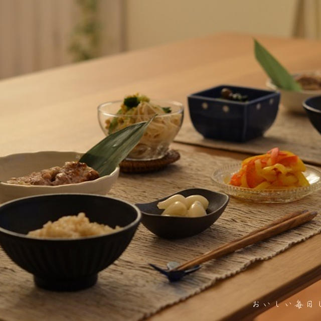 胡麻たっぷり！ツーンとおいしい春雨サラダ、バランス和食の晩ご飯。