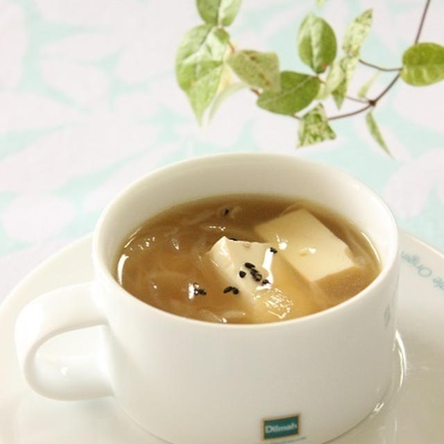豆腐と春雨の玉ねぎスープ☆豆腐シャーベット