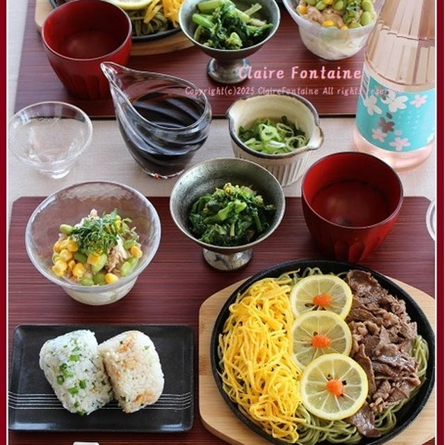 瓦そば！と、おつまみ色々で花見酒♪