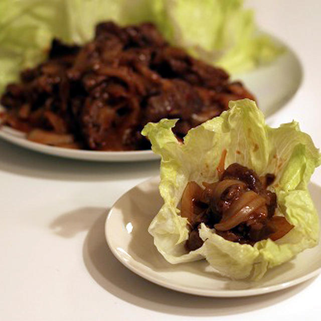牛肉の豆板醤炒めレタス包み*レシピ