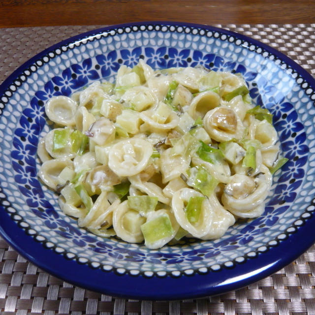 塩昆布のパスタ③クリームソース