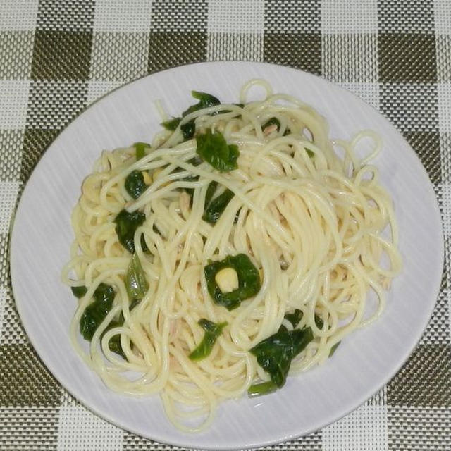 ツルムラサキの冷製パスタ