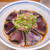 かつおたたきと薬味の冷たい蕎麦