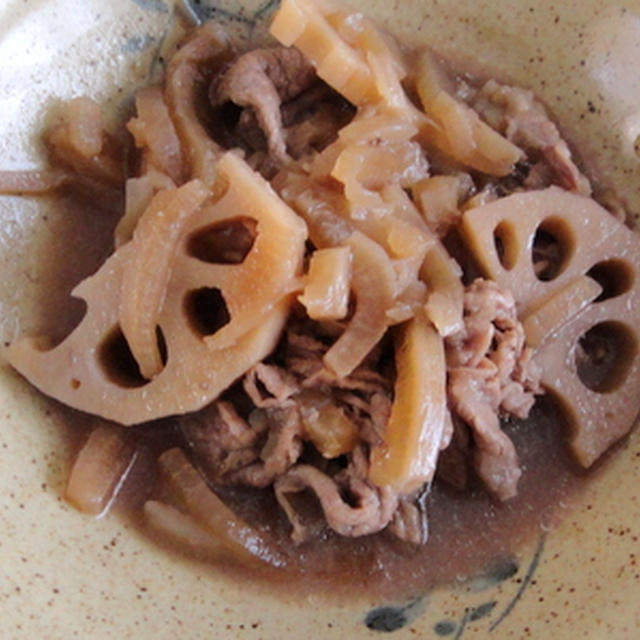 レンコンと肉の炒め煮★★★