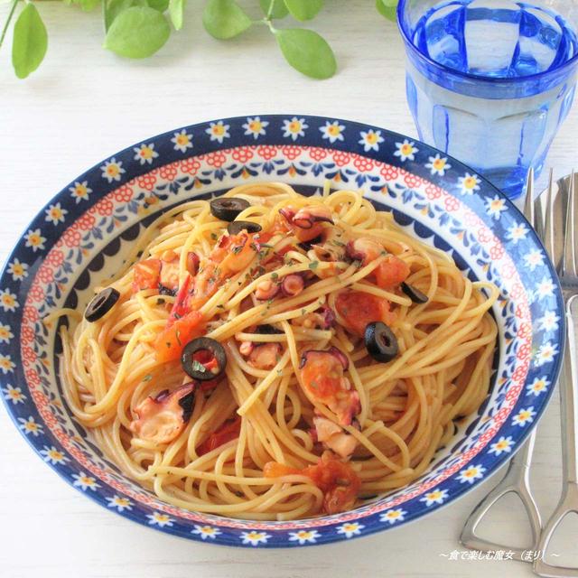 ”めんつゆ”とハーブで手軽に簡単♪どこか懐かしい和イタリアン『たことトマトのスパゲティ』