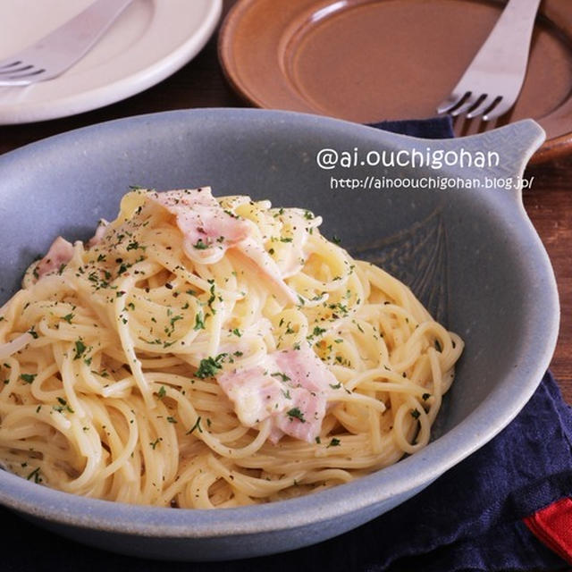 【レシピ】電子レンジで失敗なし！生クリーム不要！カルボナーラ♡#カルボナーラ #料理動画 #電子レンジ #パスタ #ランチ