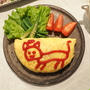 ちび子オムライスの夜ごはん(*´ω`*)