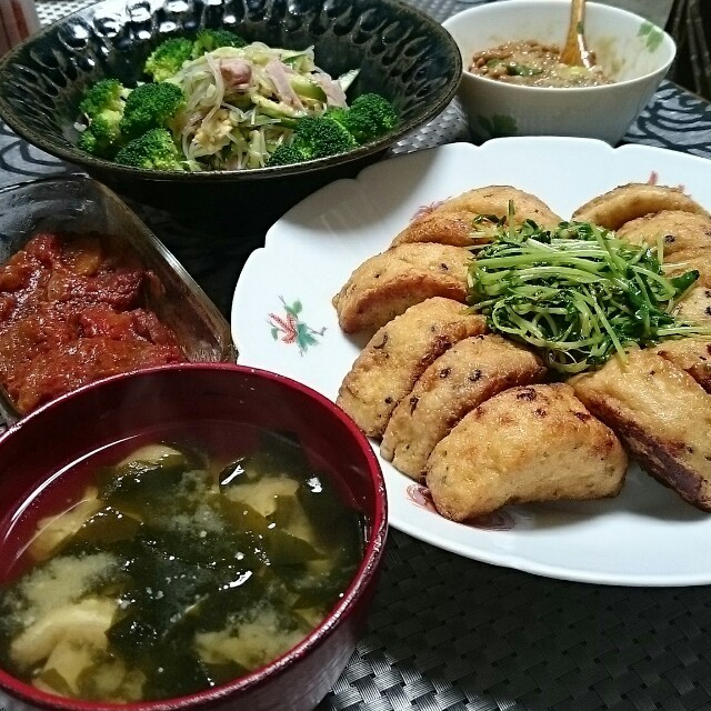 春雨サラダ がんもと豆苗の中華炒め