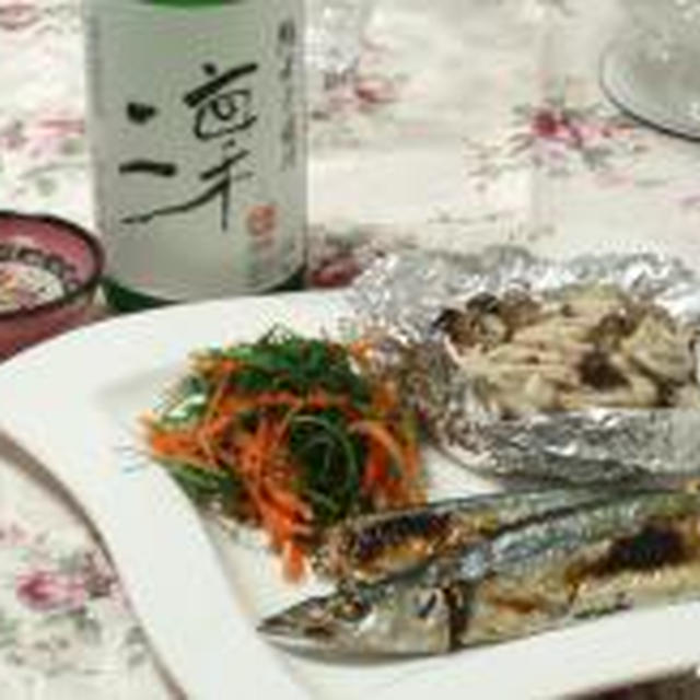☆秋の味覚：さんまの塩焼き＆きのこのホイル焼き☆