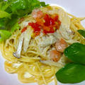 海老とカニのクリームパスタ