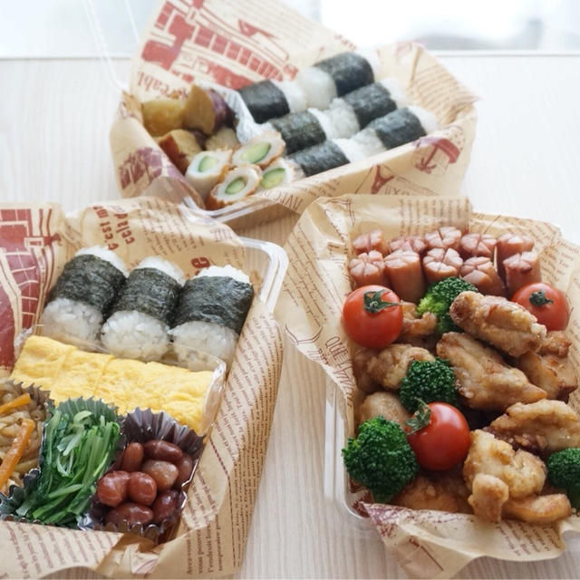 2018年お花見♡花見弁当といちご大福-100均の弁当