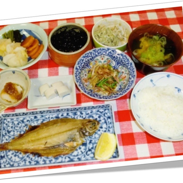 カレイの干物で朝ご飯