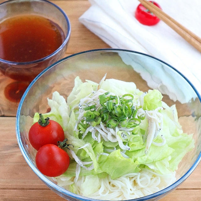 【#ぐんまクッキングアンバサダー】レタスとしらすの柚子胡椒風味そうめん