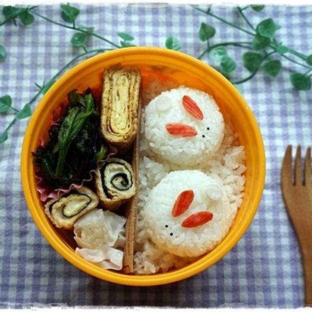 【旦那弁】　お月見☆まん丸うさぎのお弁当