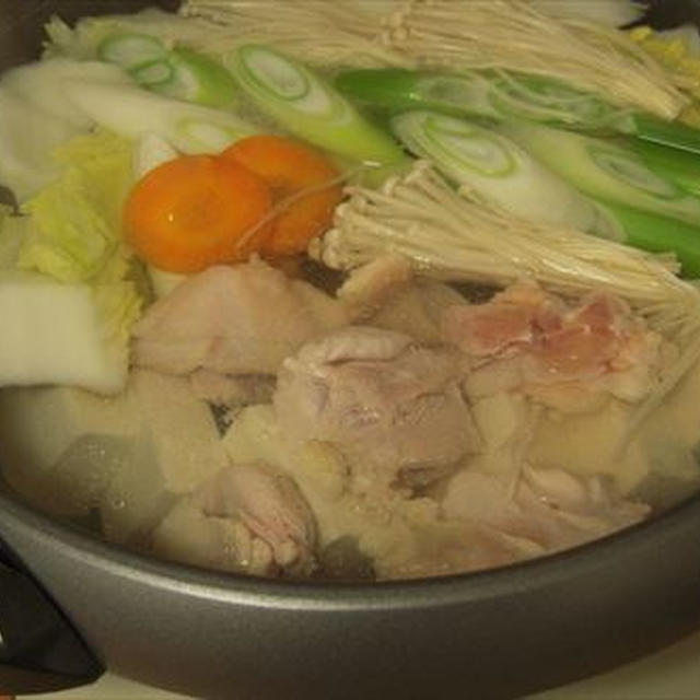 鶏と豚しゃぶ肉の簡単鍋