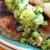 Blackened Pork Chops with Cilantro Green Olive Salsa緑のサルサがけポークソテー