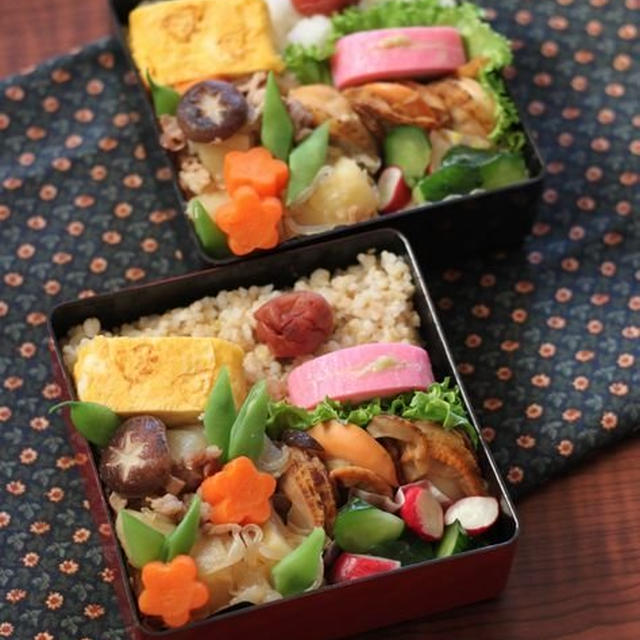 肉じゃがとホタテのしぐれ煮 ✿ 浜ほうれん草♪